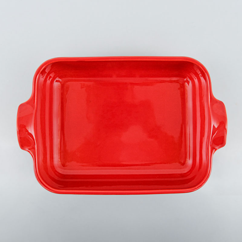 Plat à four rectangulaire céramique rouge