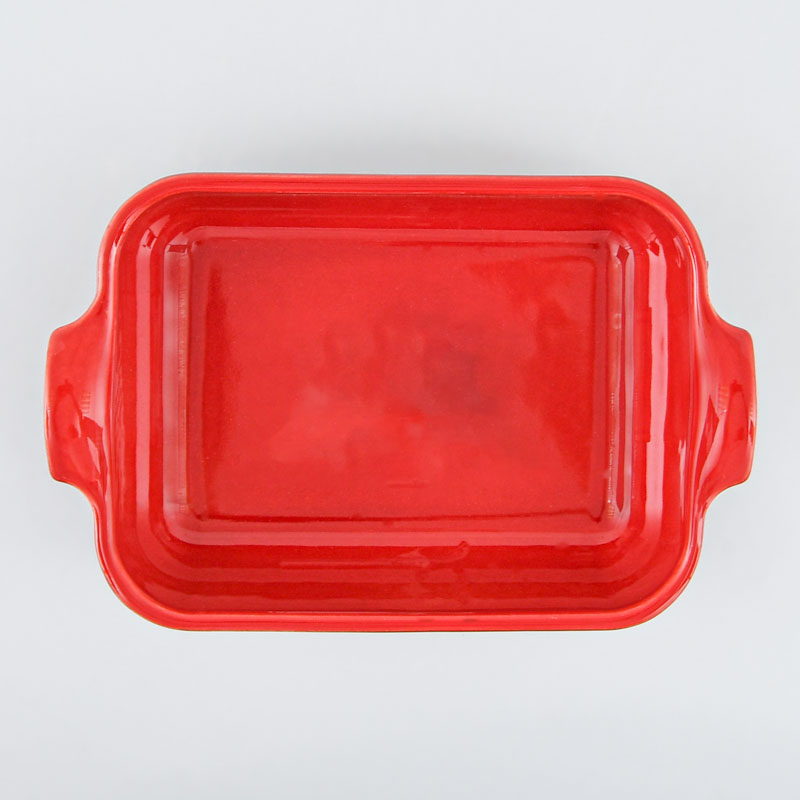 Plat à four rectangulaire céramique rouge