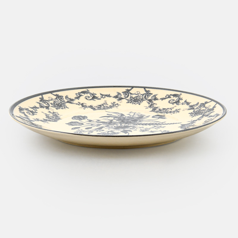 Assiette plate 'Suzelle' beige et noir