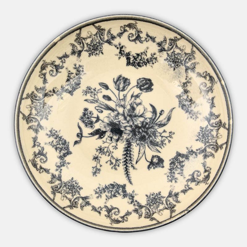 Assiette multiusage 'Suzelle' beige et noir