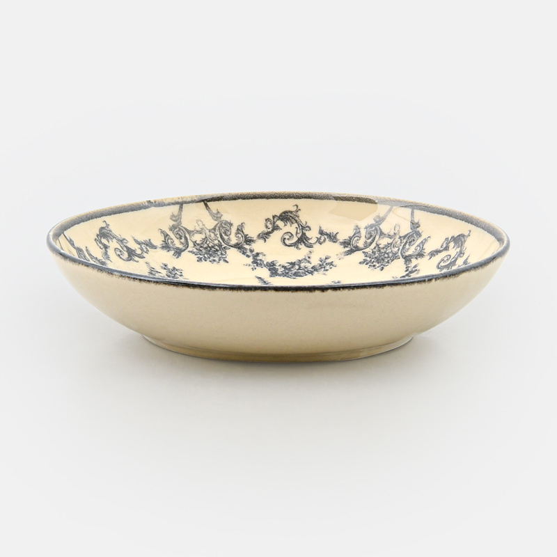 Assiette multiusage 'Suzelle' beige et noir