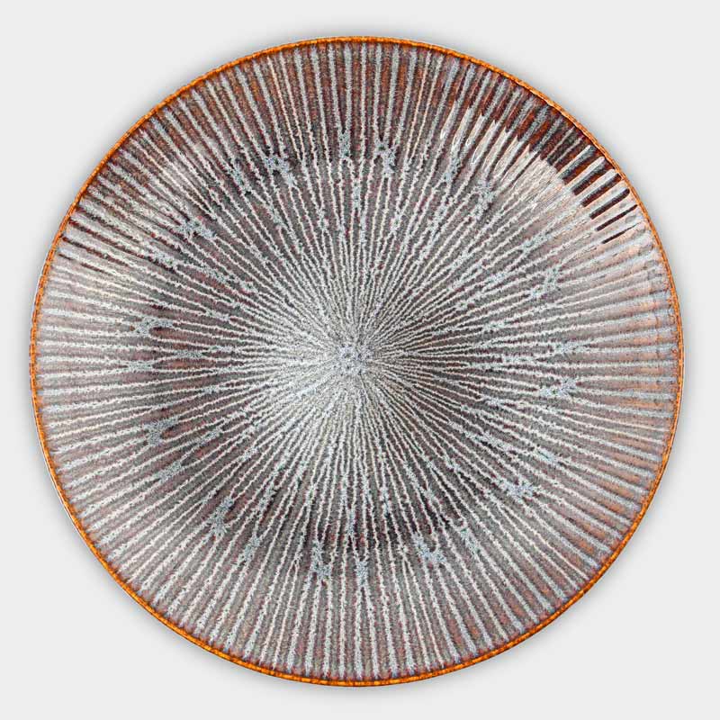 Assiette plate 'Iris' bleu