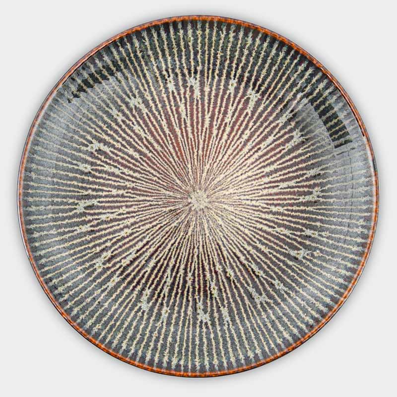 Assiette à dessert 'Iris' bleu