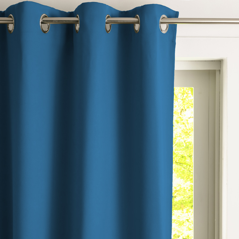 Rideau semi occultant bleu canard