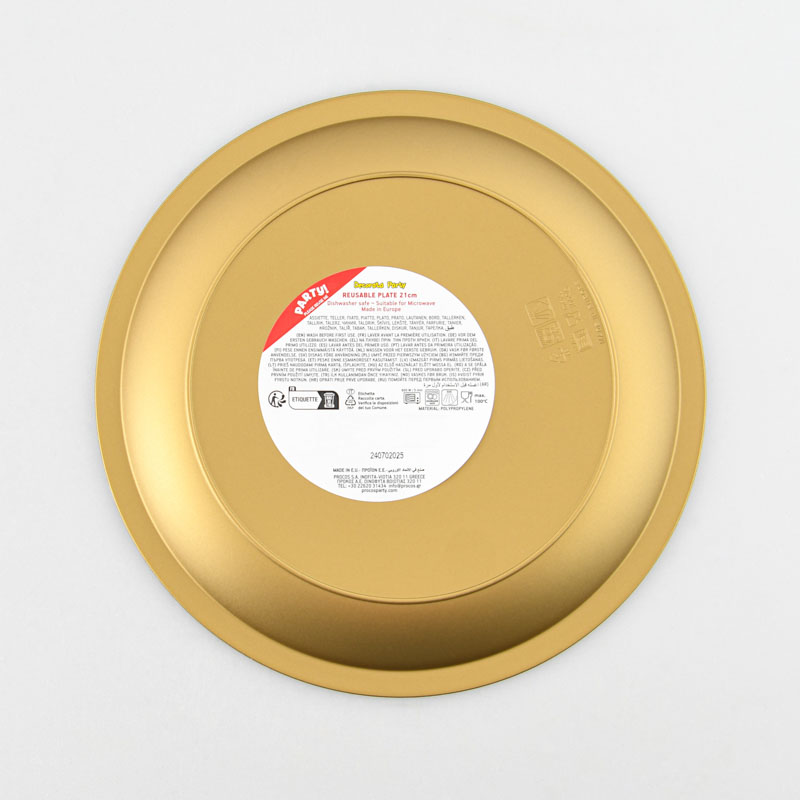 Assiette réutilisable or
