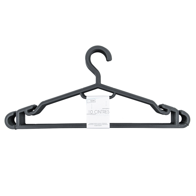 Lot de 10 cintres non rotatif noirs 