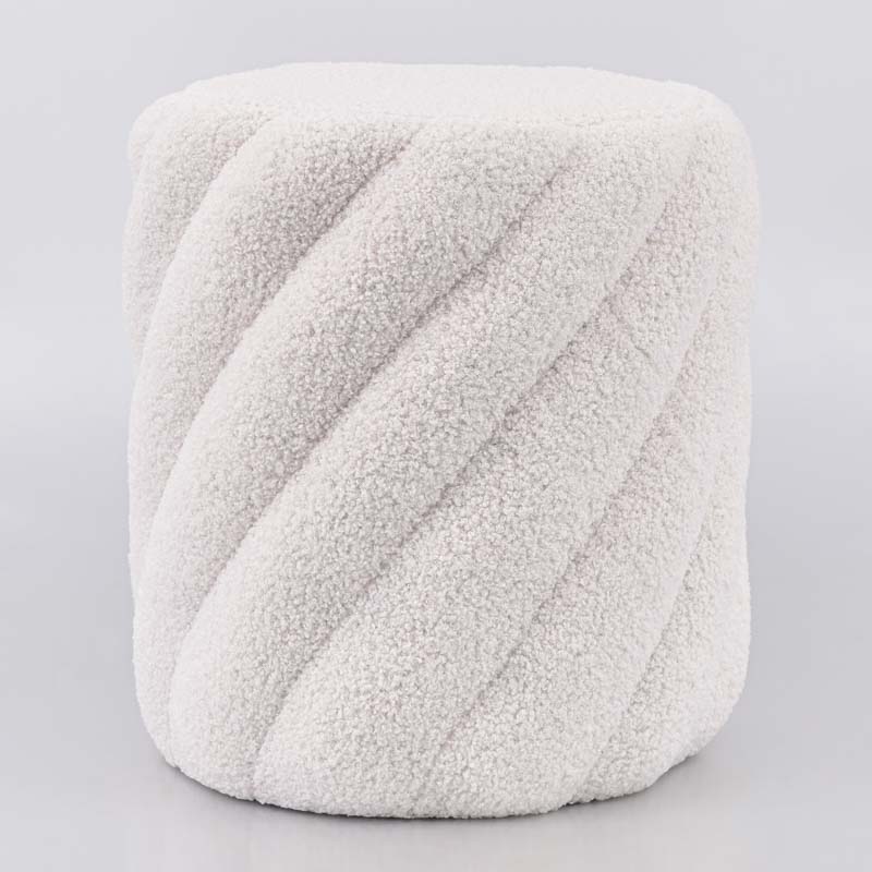 Pouf torsadé 'Akaroa' blanc