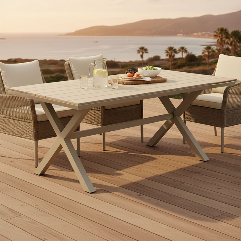 Table de jardin rectangulaire 'Palomas' beige