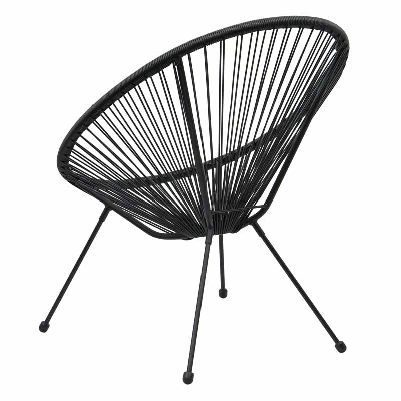 Fauteuil filaire 'Borneo' noir