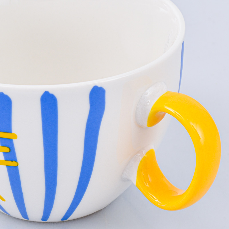 Jumbo 'Dolce Vita' rayé bleu et jaune 40cl 