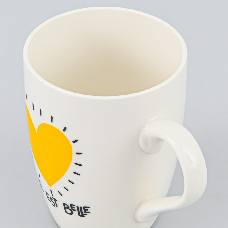 Mug 'Coeur' jaune 36cl 