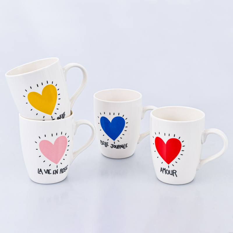 Mug 'Coeur' jaune 36cl 