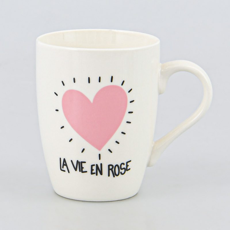 Mug 'Coeur' rose 36cl 