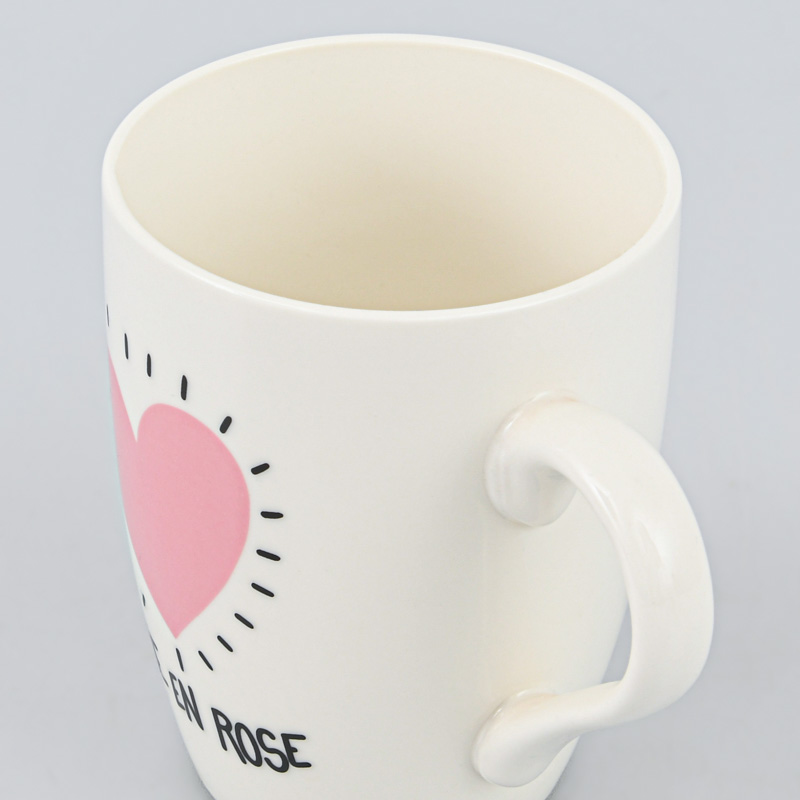 Mug 'Coeur' rose 36cl 