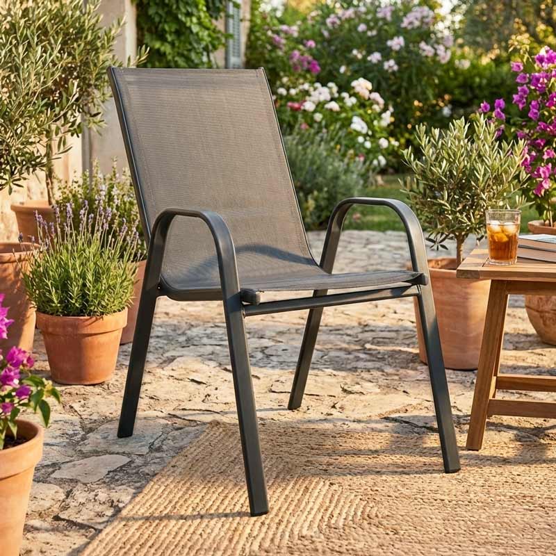 Chaise de jardin 'Formentera' gris anthracite