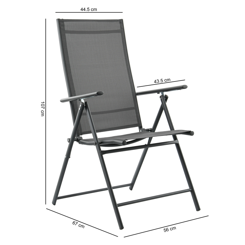 Chaise de jardin pliante 'Santorin' grise