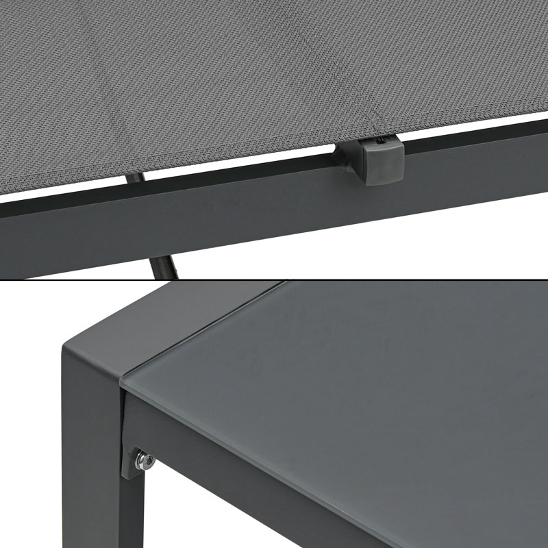 Salon de jardin 4 pièces 'Ibiza' gris