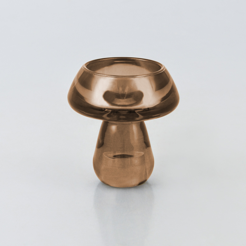 Porte-bougie champignon marron 