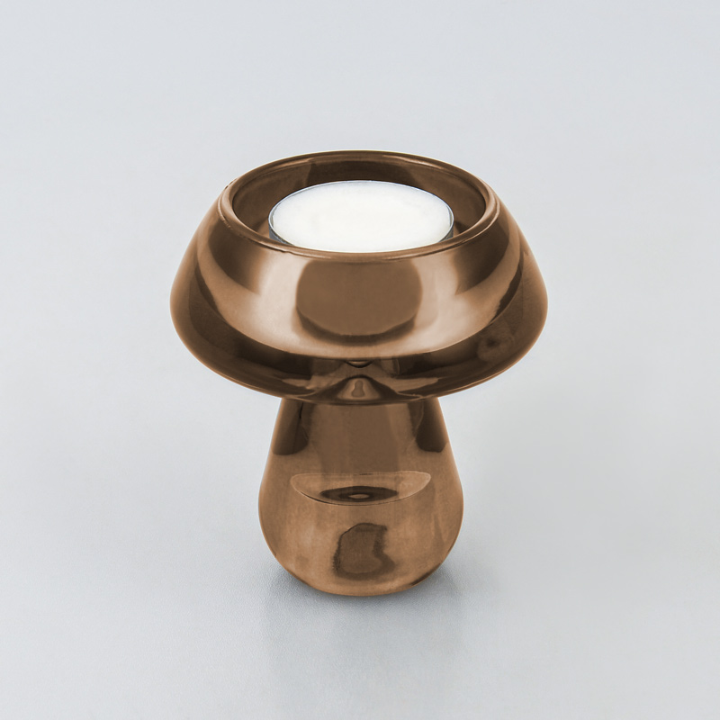 Porte-bougie champignon marron 