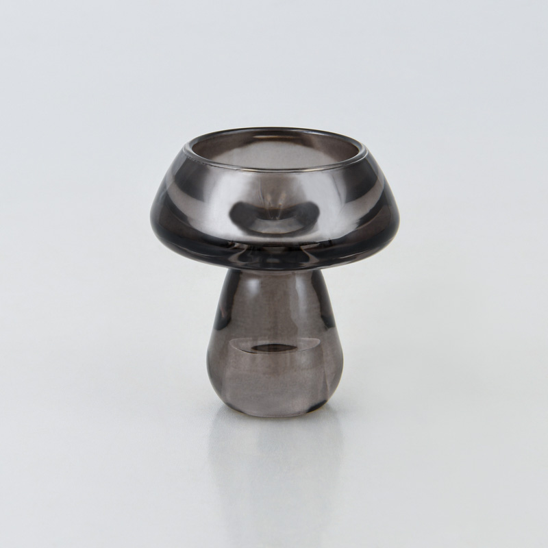 Porte-bougie champignon gris