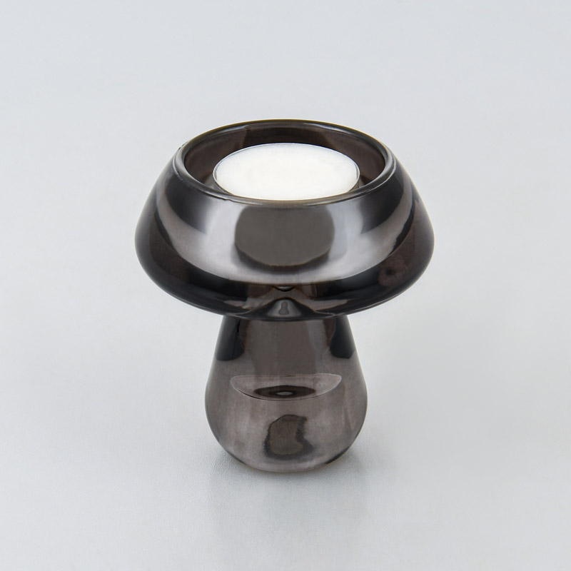Porte-bougie champignon gris