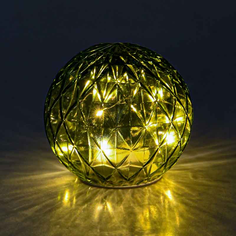 Boule lumineuse 'Quadri' verte 