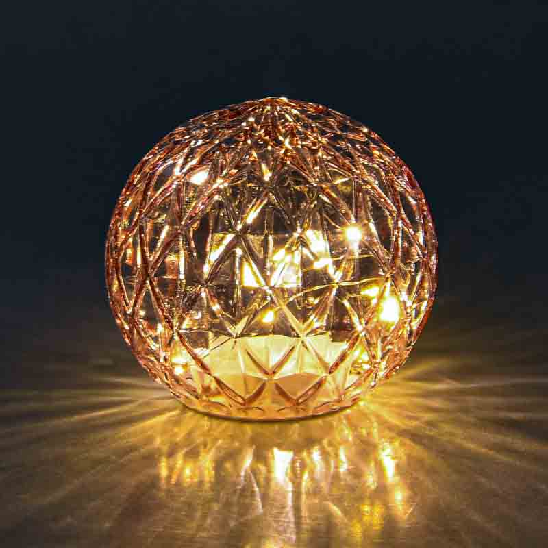Boule lumineuse 'Quadri' rose