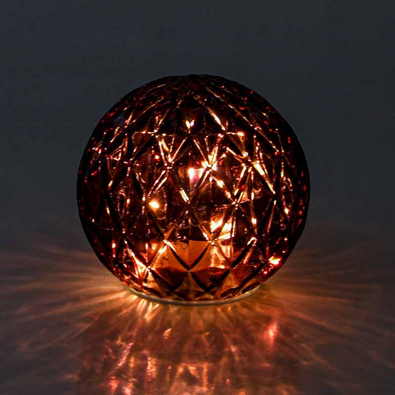 Boule lumineuse 'Quadri' rouge
