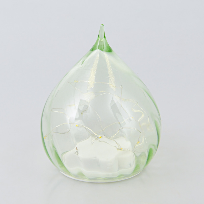 Goutte striée lumineuse verte
