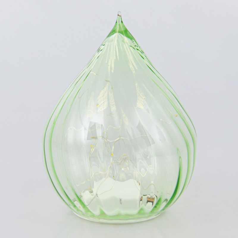 Goutte striée lumineuse verte