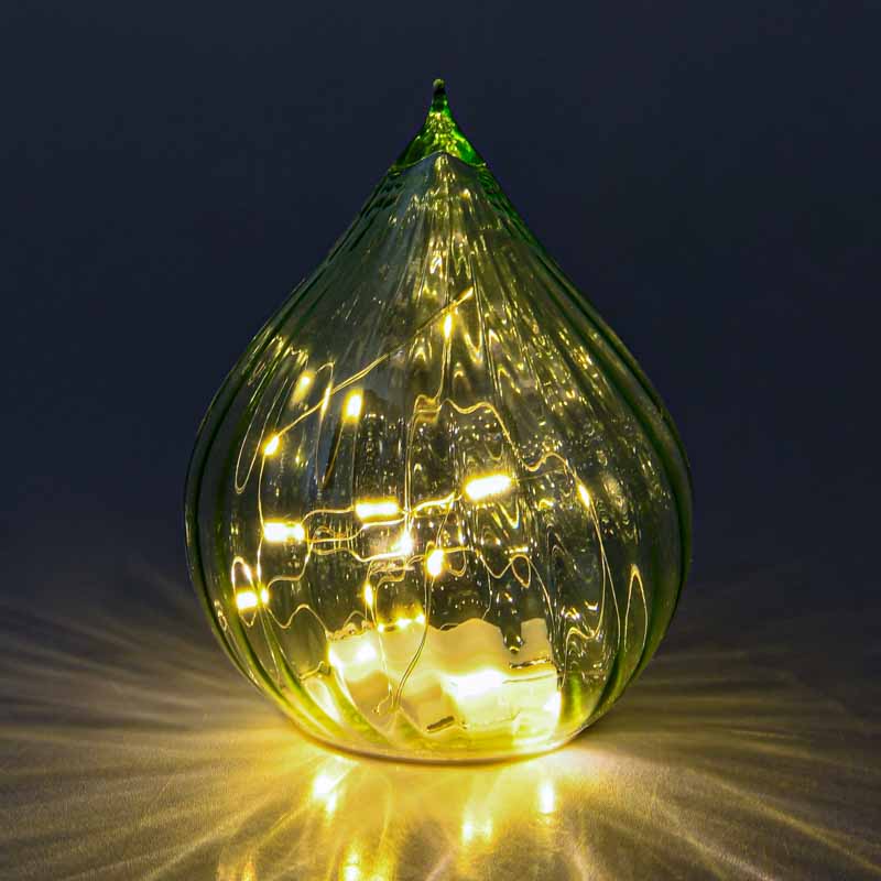 Goutte striée lumineuse verte