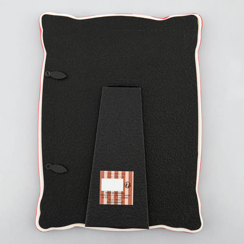 Cadre photo rayé rose et rouge