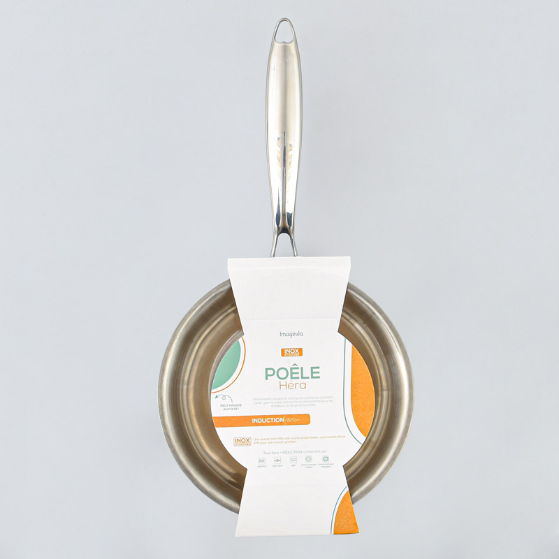 Poêle 'Hera' couleur inox triple fond 