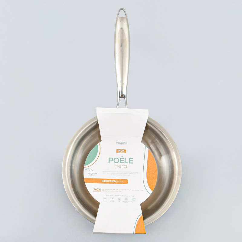 Poêle 'Hera' couleur inox triple fond 