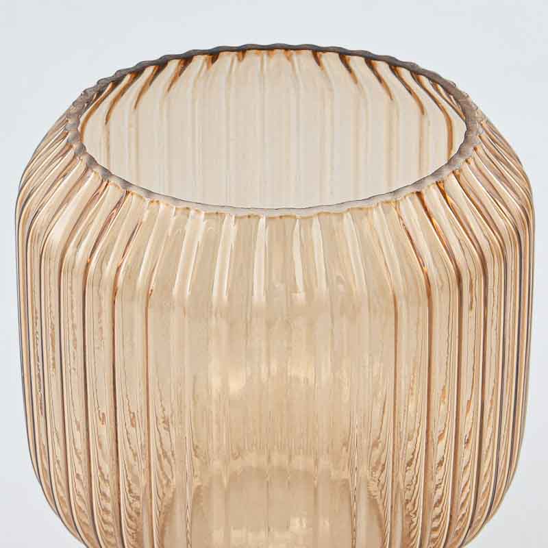 Lampe en verre striée 'Maria' couleur ocre 