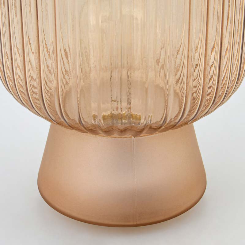 Lampe en verre striée 'Maria' couleur ocre 
