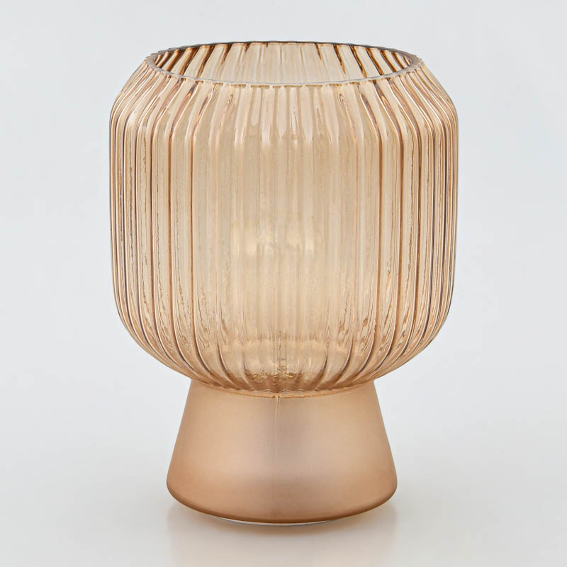 Lampe en verre striée 'Maria' couleur ocre 
