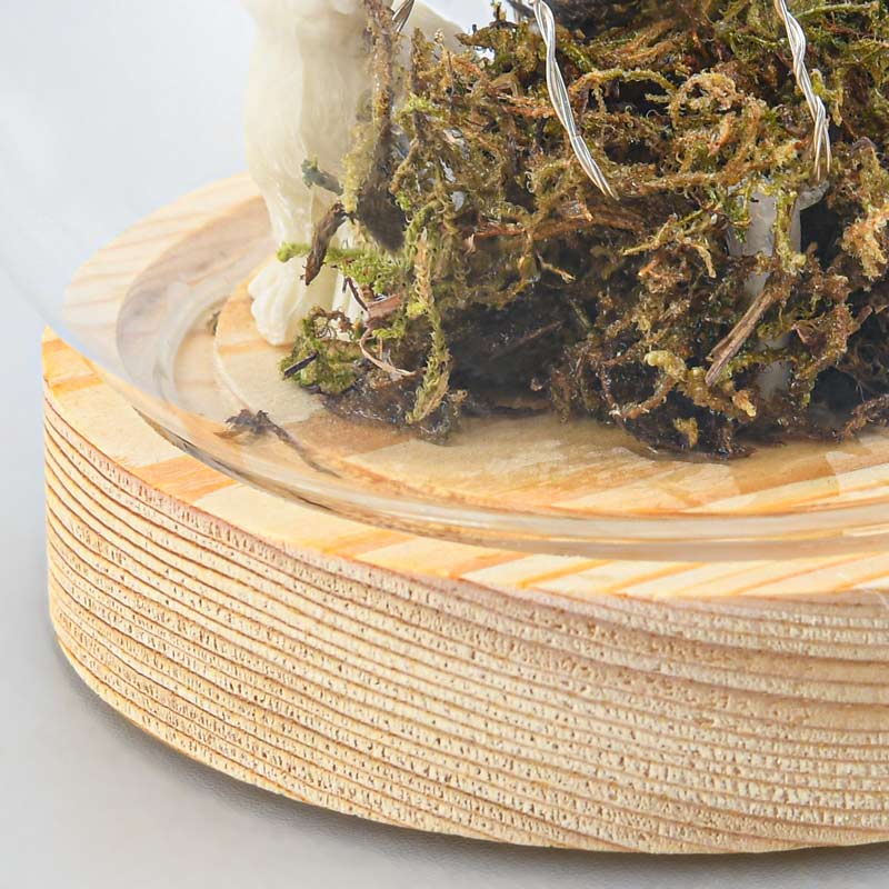 Boule lumineuse fleurs et lapin transparente 