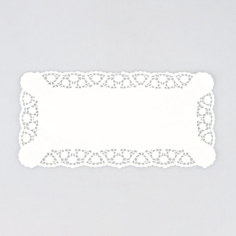 Lot de 6 napperons rectangulaires blancs