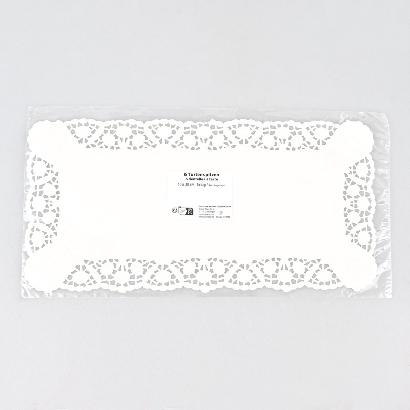 Lot de 6 napperons rectangulaires blancs