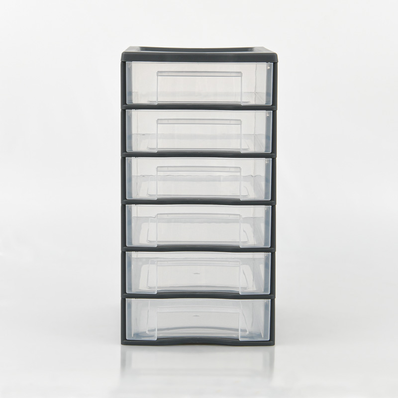 Tour de rangement 6 tiroirs gris Sundis