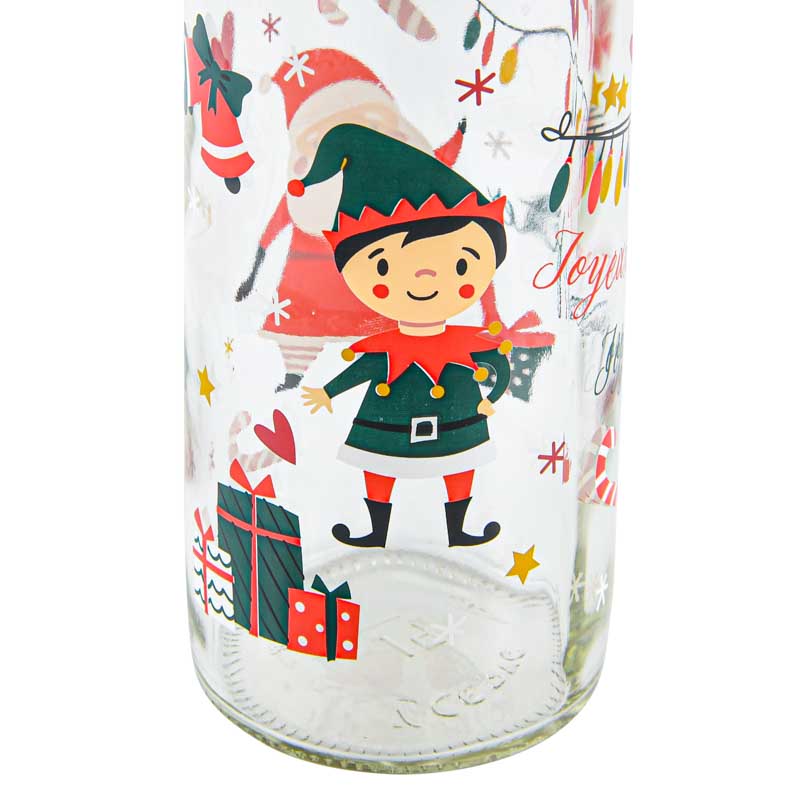 Bouteille limonade 'Lutins' décor Noël 1L