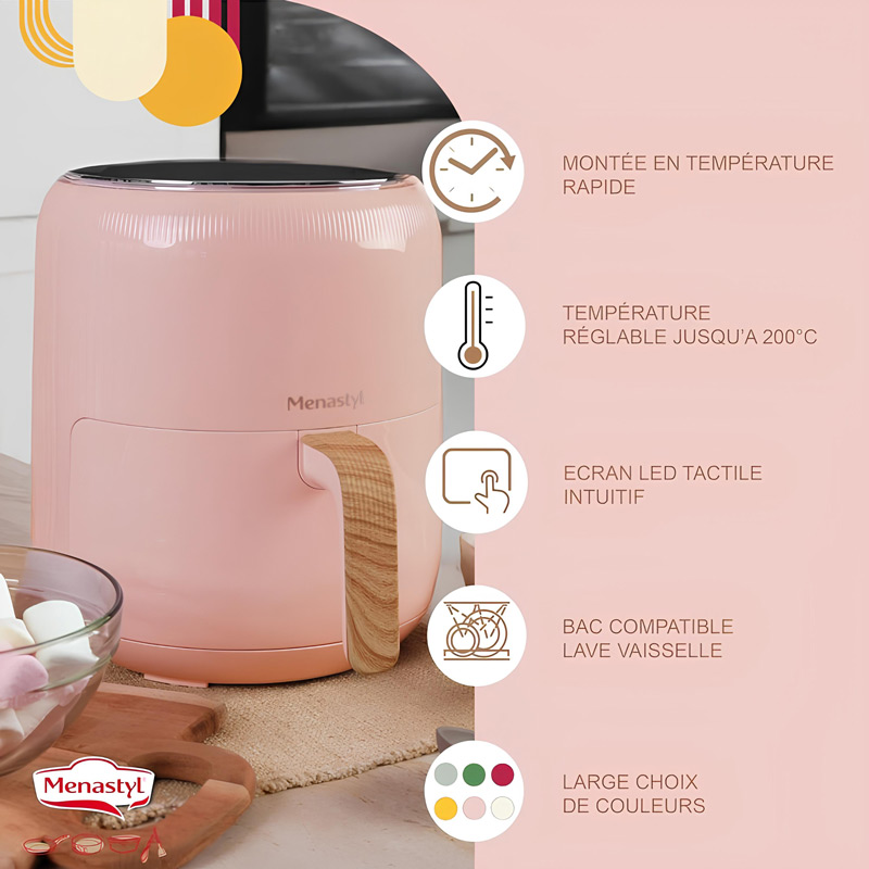 Friteuse à air Menastyl rose