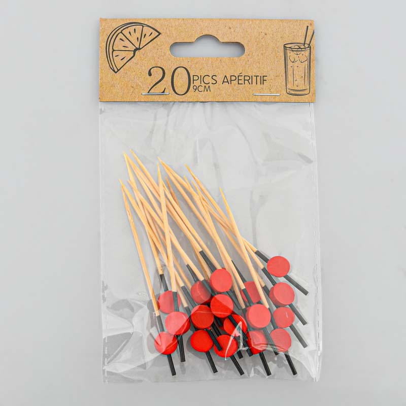 Lot de 20 piques apéritifs bambou 