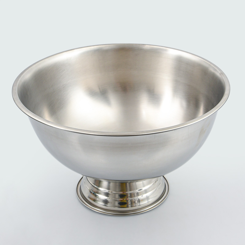 Seau à Champagne Sur Pied – Métal Argenté, Anses, Hauteur 24 Cm – Occasion à Polir