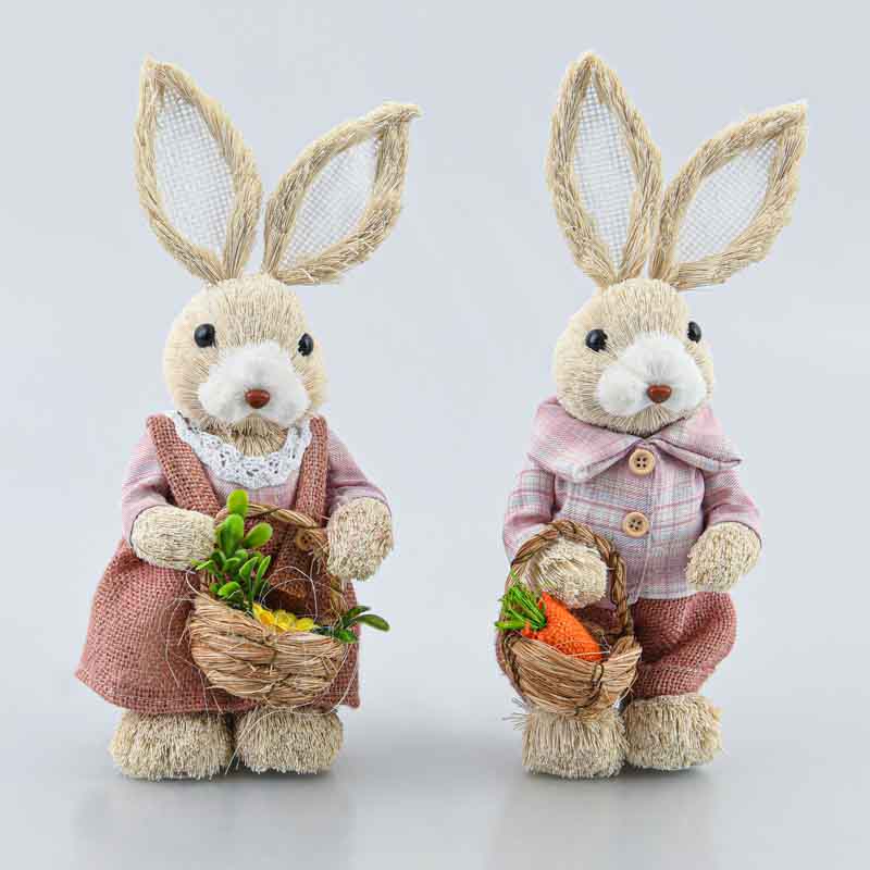 Lapin avec panier à poser