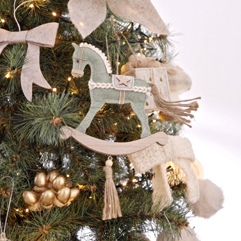 DECORATION - NOEL - motif CHEVAL à BASCULE - Bois