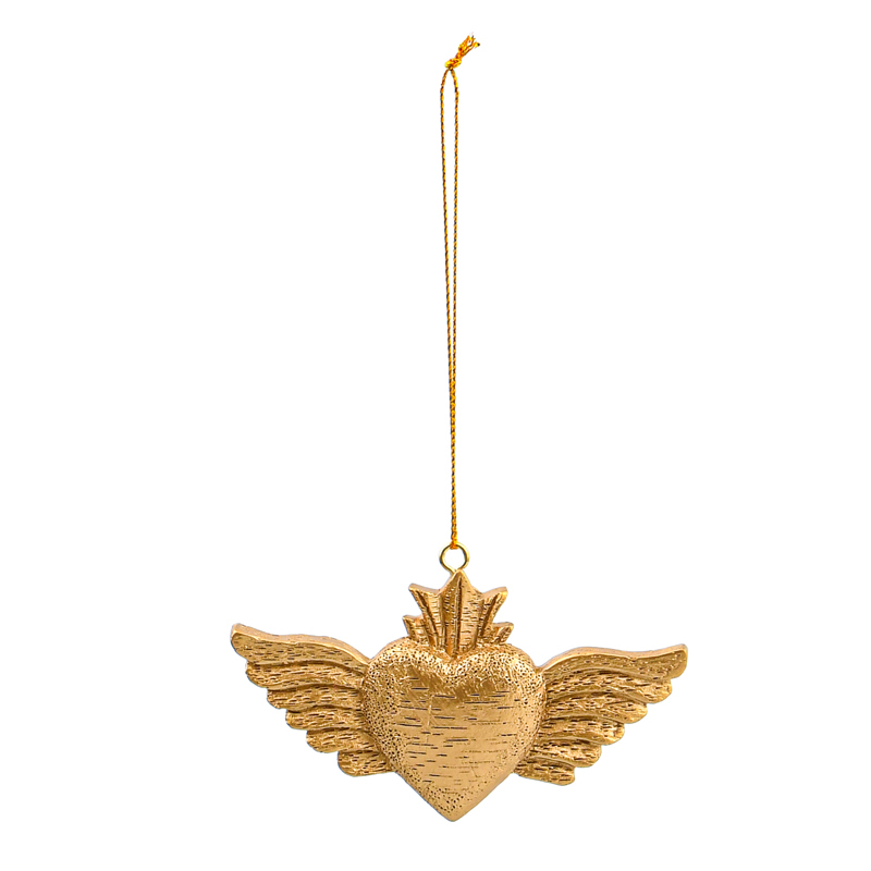 Suspension coeur 'Ex Voto' ailes