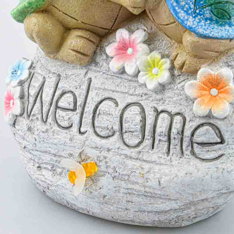 Décoration solaire tortue 'Welcome'