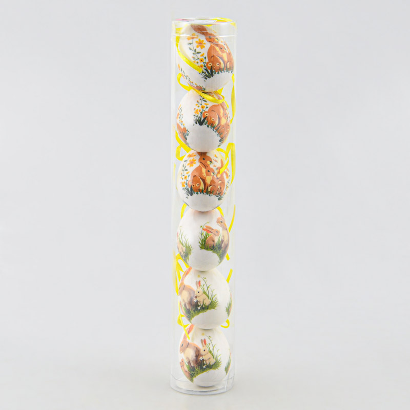 Lot de 6 oeufs de Pâques à suspendre 